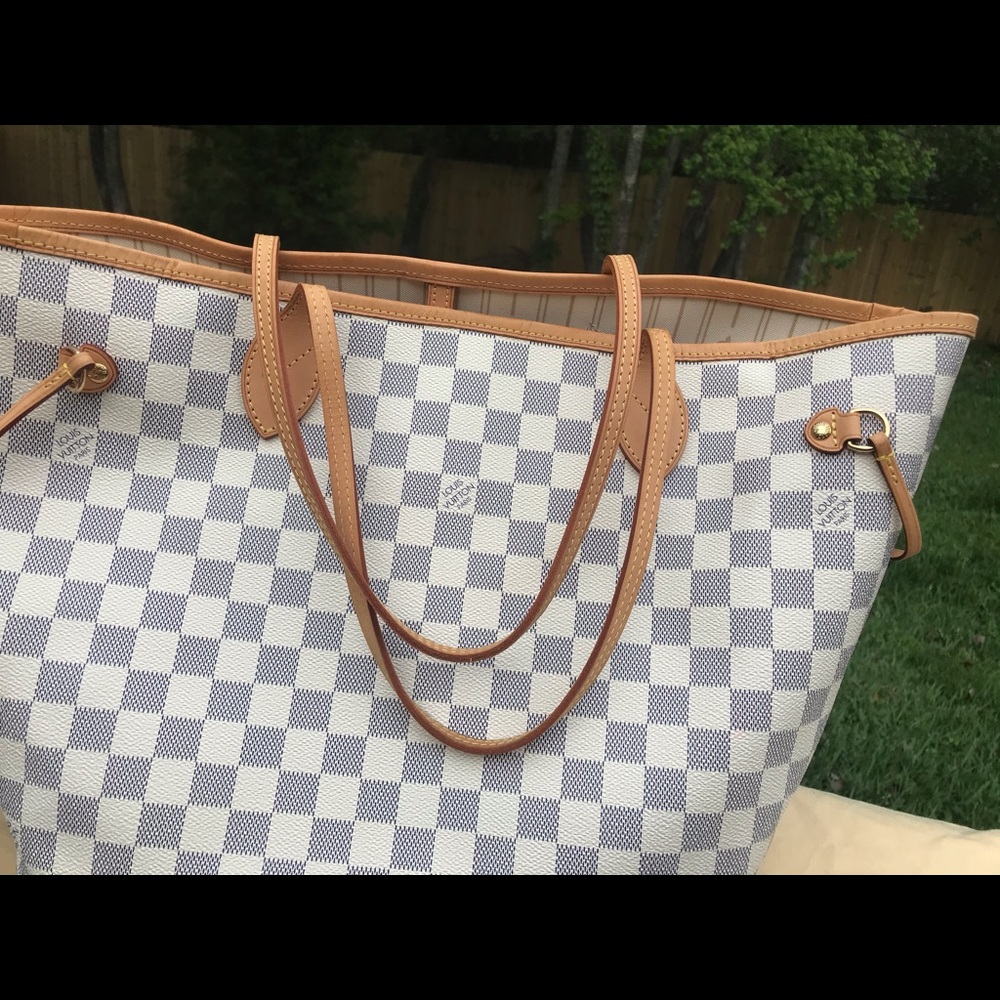 Louis Vuitton Neverfull Dameir Azur.MM size . - Picture 5 of 13